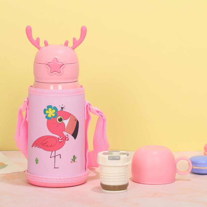 Yiwu Good Goods Anti-Fall Stainless Steel Children's Thermos Cup With Straw Dual-Purpose Children Students Can Use Cartoon Antler Cute Can Customize Logo Color Random Delivery Application Scenario