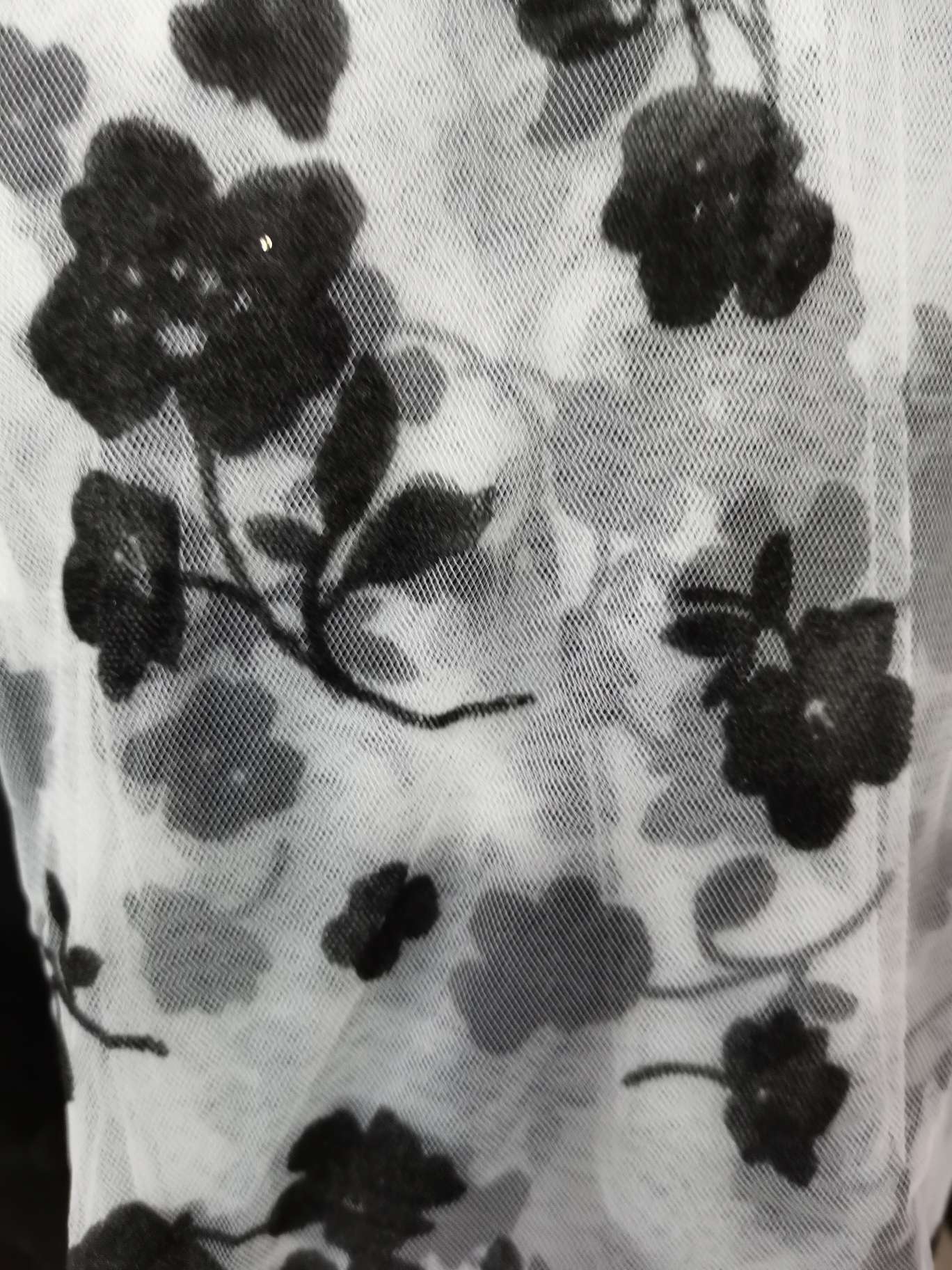 A flocked flower is used as fabric for clothing accessories details Picture