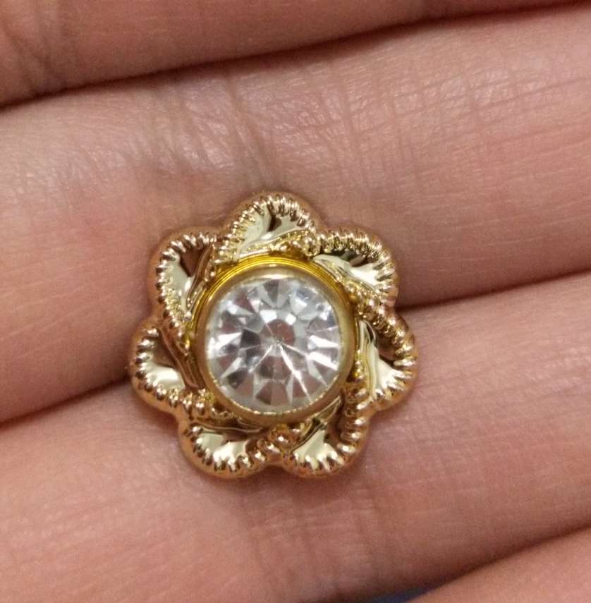 金色塑料鞋钉配带钻铆钉太阳花型水钻烫钻高品质