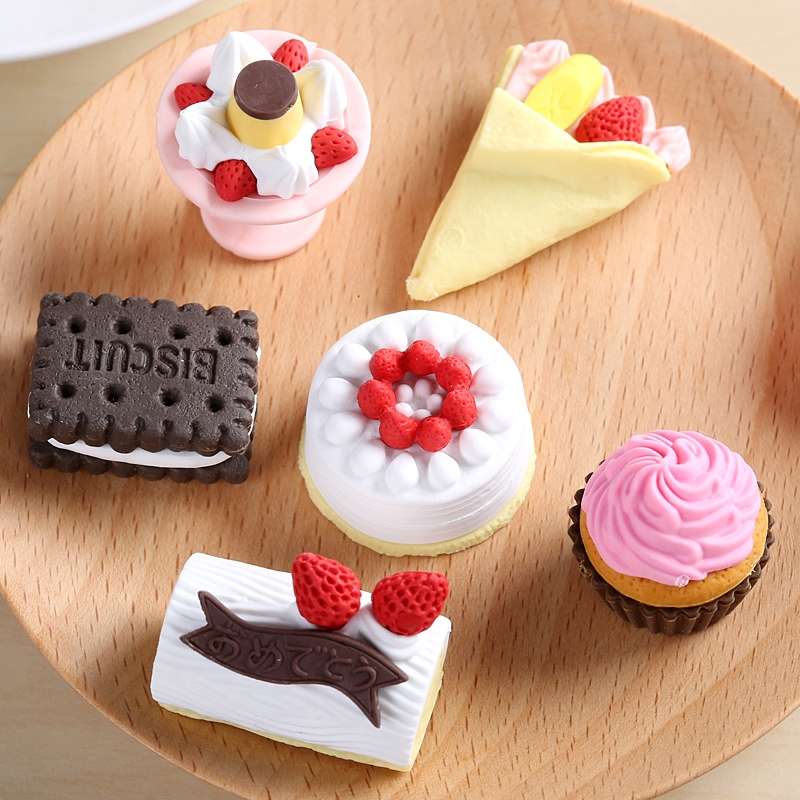 超萌橡皮擦学生专用日本进口儿童专用创意拼插趣味橡皮套装玩具可拆卸组合食物幼儿园礼物详情图3