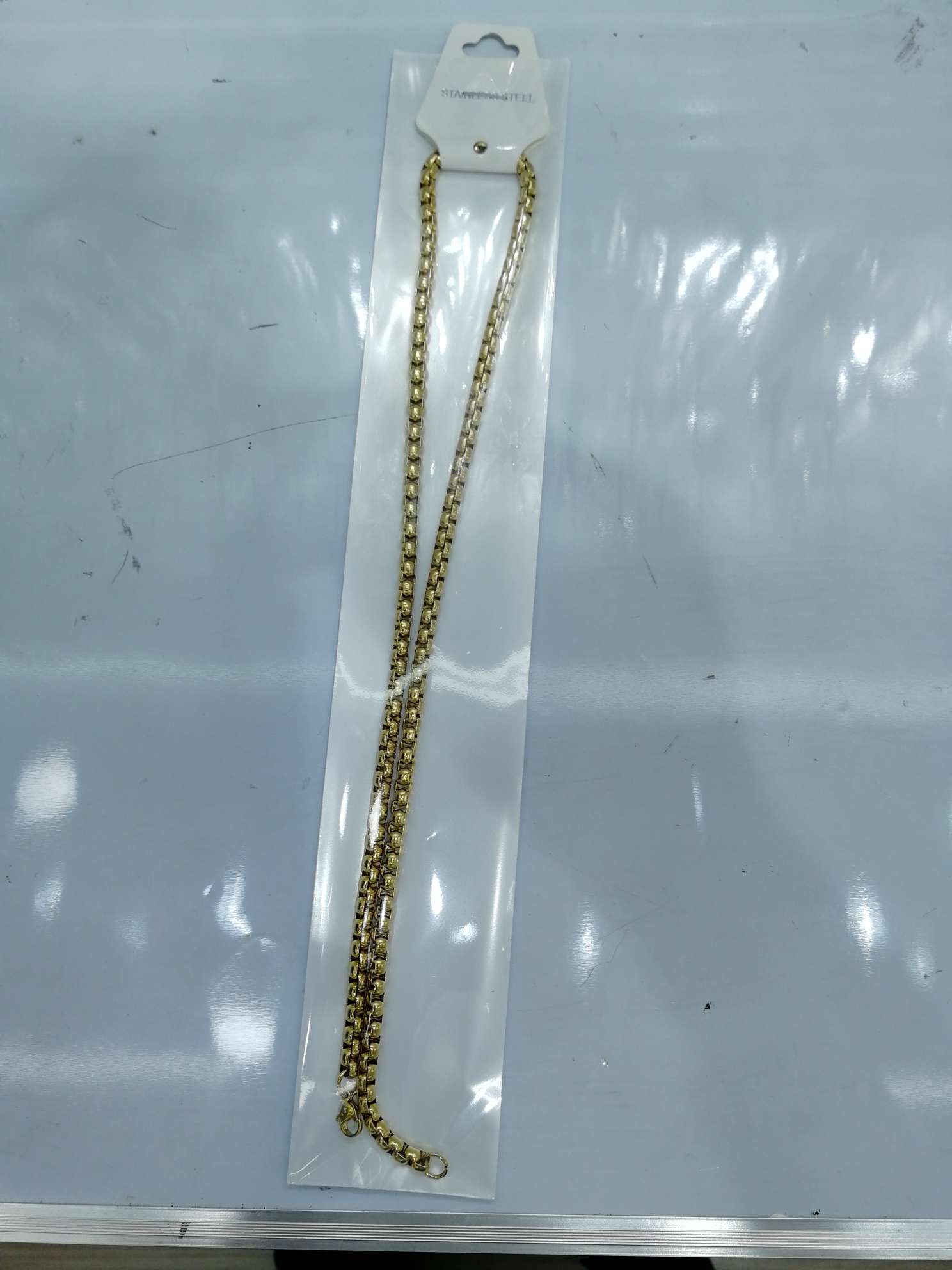 金色方珍珠项链
