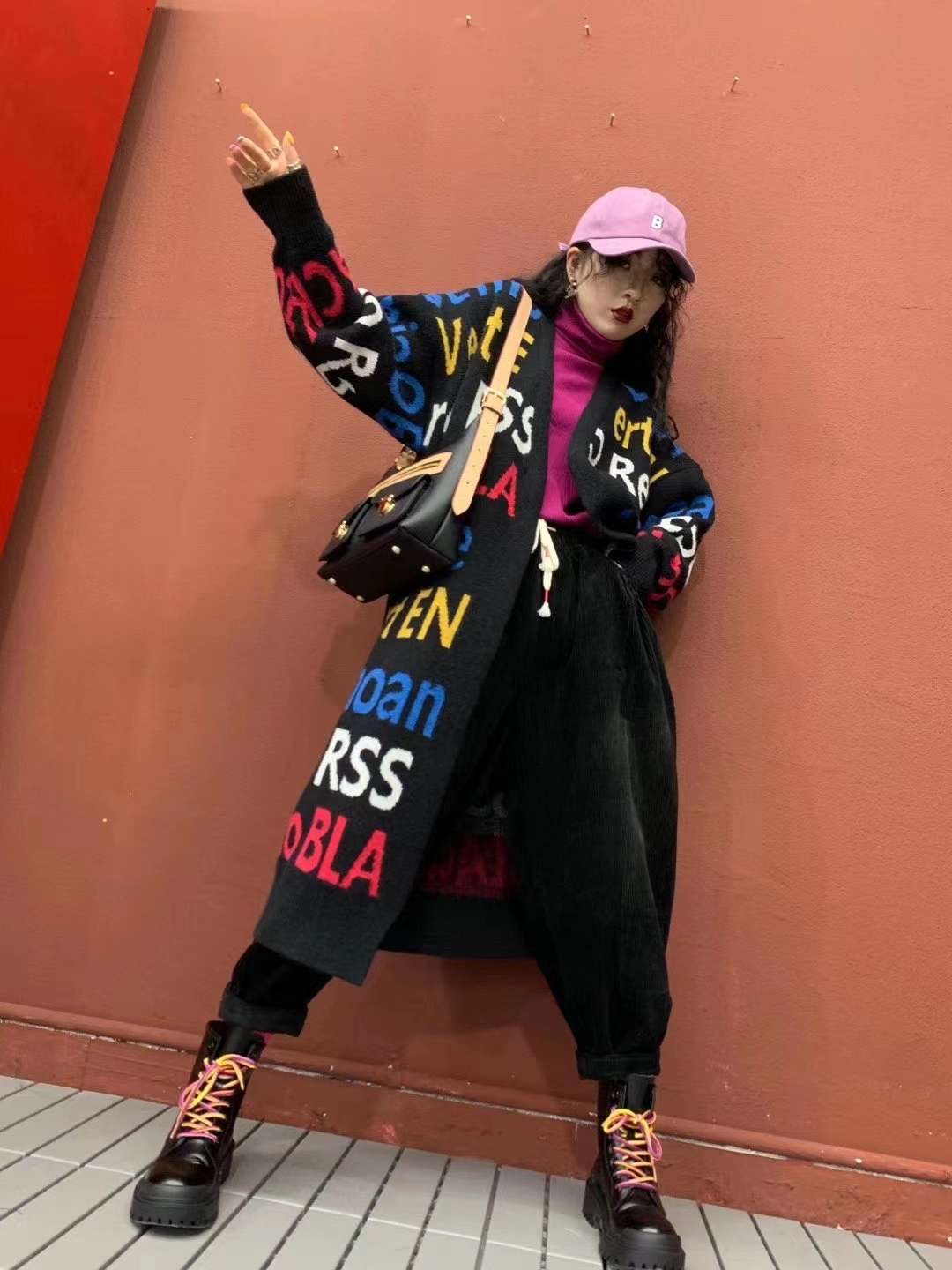 欧货字母毛衣开衫