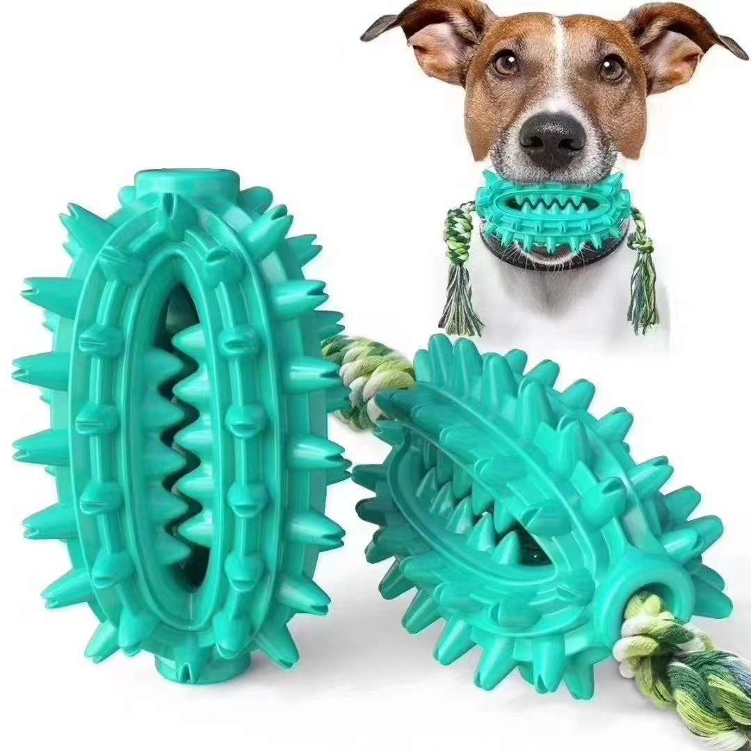 一款产品多种配置，仙人球狗牙刷，两端贯通，可以方便的搭配磨牙绳或者吸盘，组合成多种配置的狗狗玩具，防止跟卖！详情2