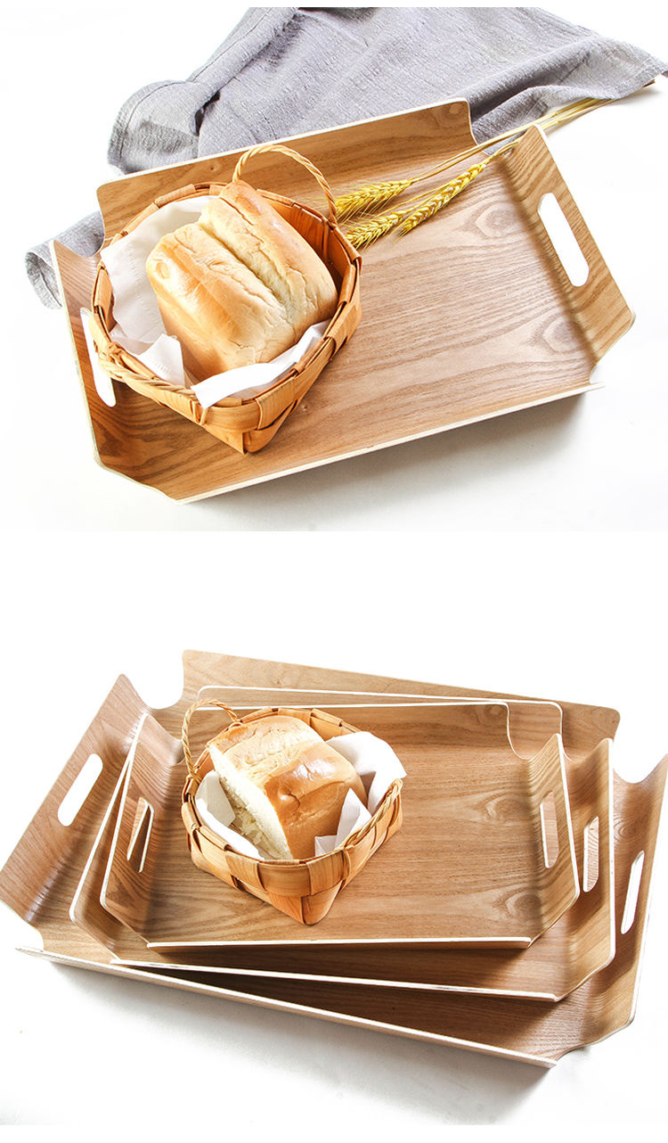 面包托盘木质长方形西点蛋糕自选餐盘烘焙店展示木制家用盘 1047  AB-4433产品图