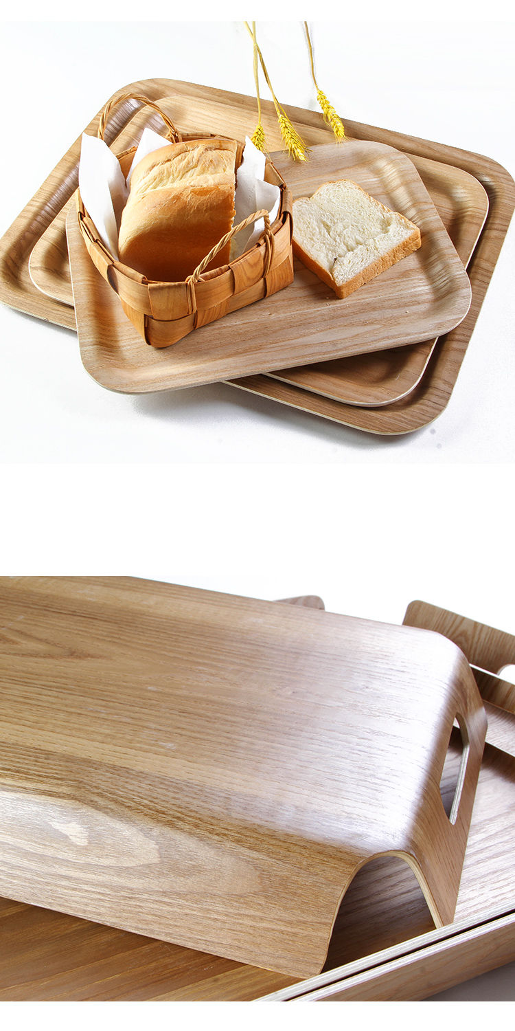 面包托盘木质长方形西点蛋糕自选餐盘烘焙店展示木制家用盘 1047  AB-4433详情图7