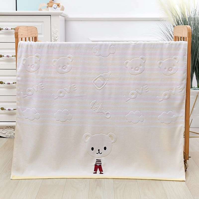 绣小熊割绒童被细节图