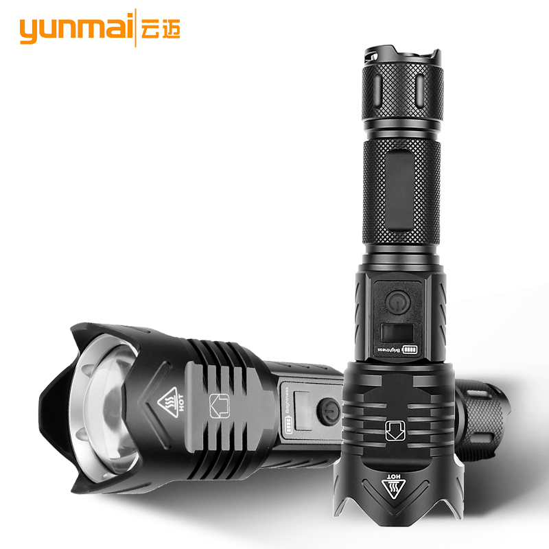 New XHP99 Strong Flashlight rechargeable 5 mode with pen holder attack head XHP70 Strong Tactical Flashlight 1650 thumbnail