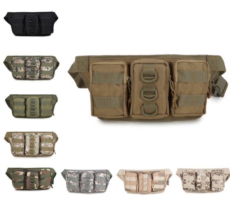 三联腰包时尚休闲运动户外包多功能水壶包跑步随身包迷彩包