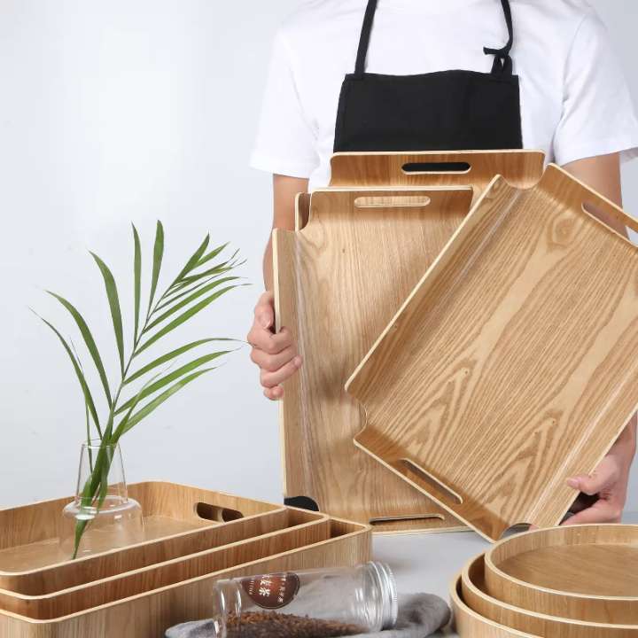 面包托盘木质长方形西点蛋糕自选餐盘烘焙店展示木制家用盘 1047  AB-4433