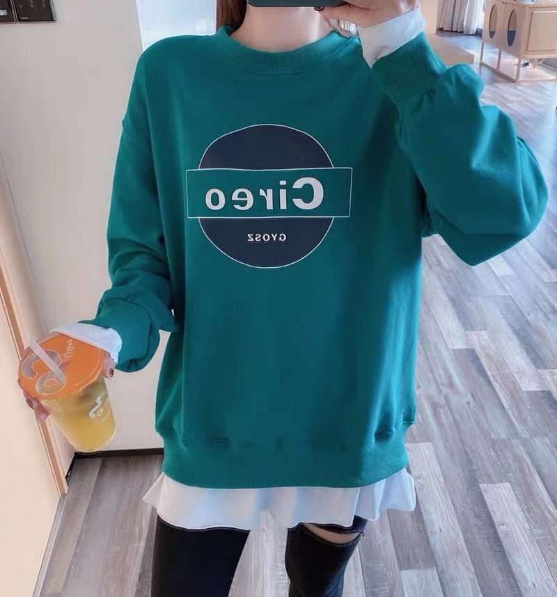 Add Fleece Fake Two Hoodies details Picture