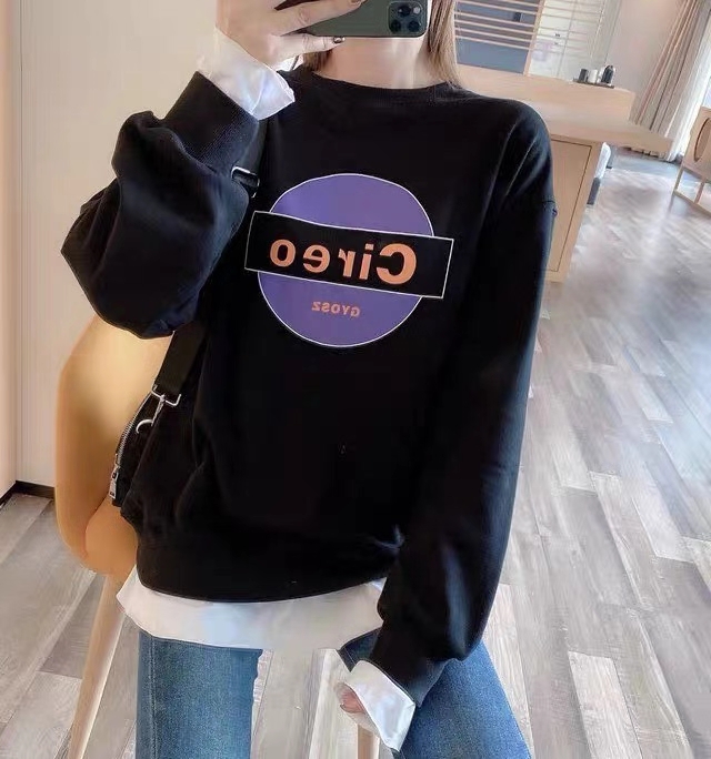 Add Fleece Fake Two Hoodies