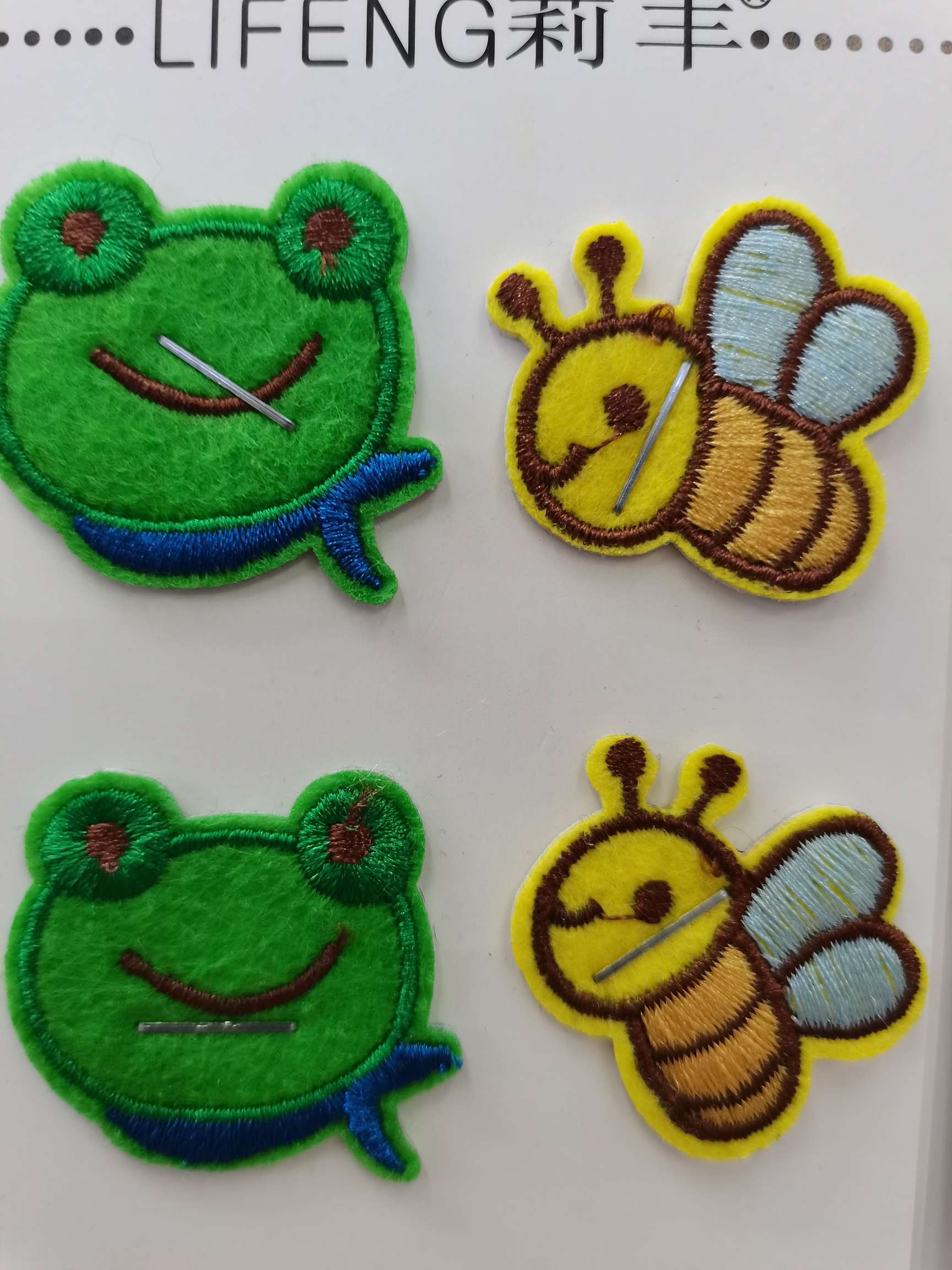 Paper cards with cloth pasted patches