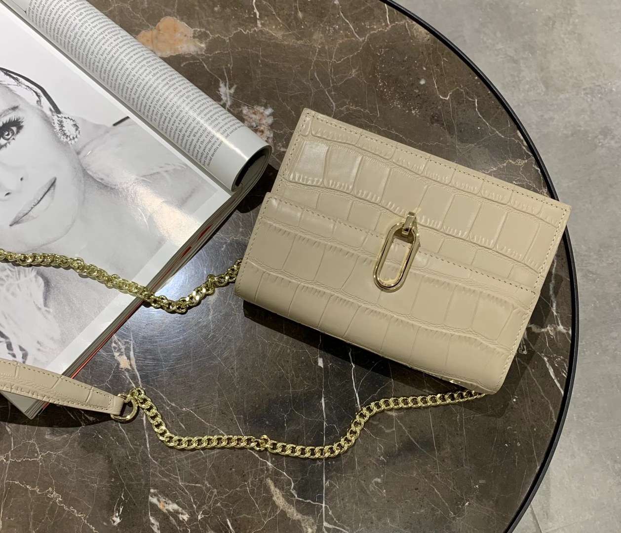 真皮女包实物图