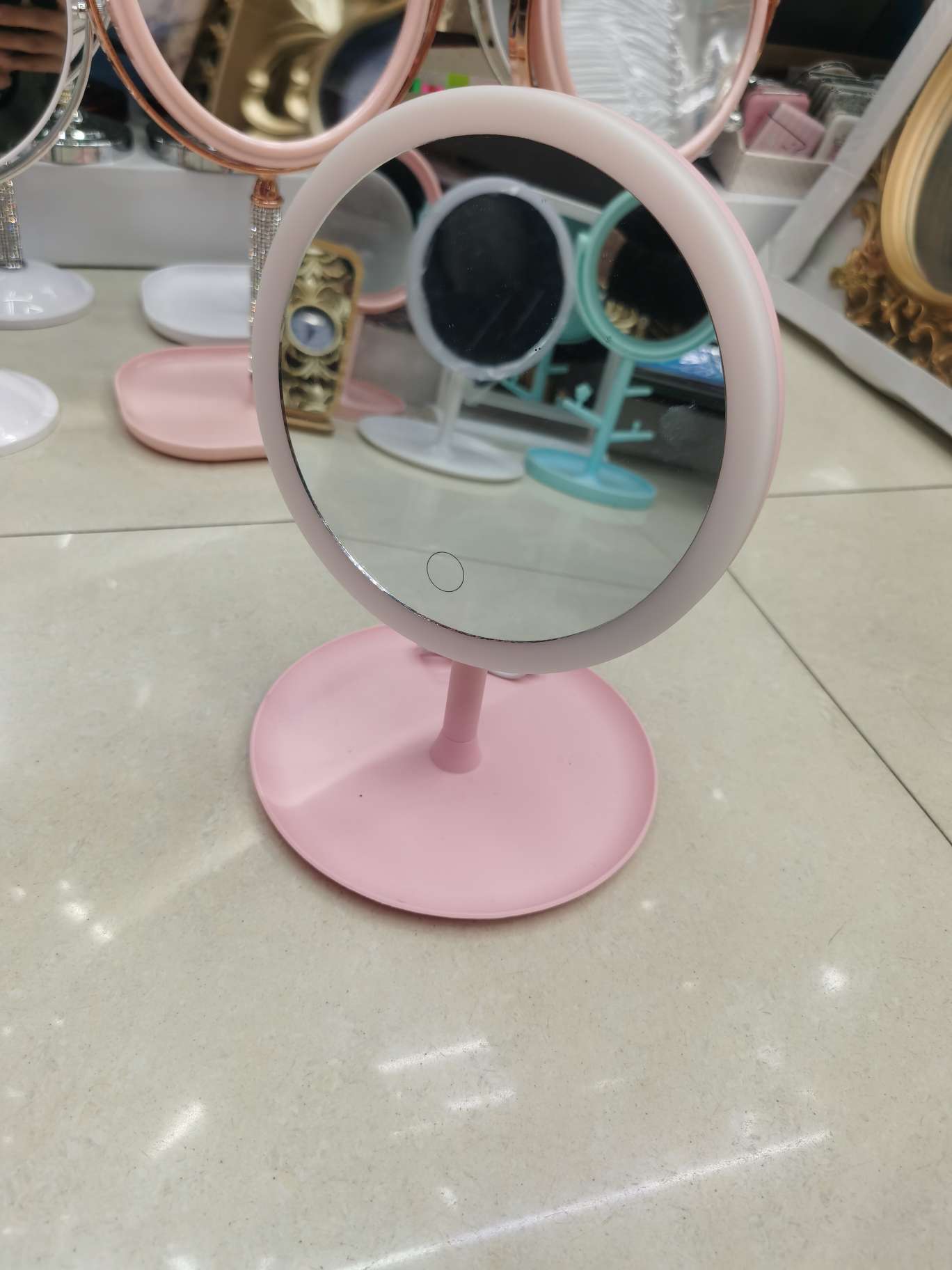 Led Kawaii Dressing Table With Adjustable Angle Makeup Mirror full figure