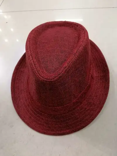 Linen Wine Red Top Hat