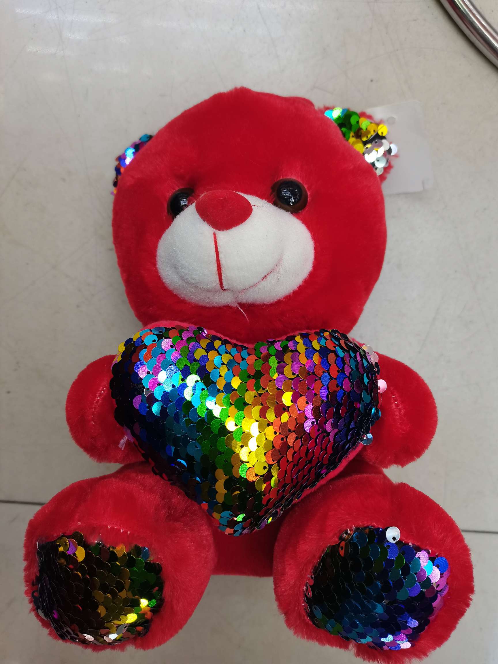 21 cm colorful sequined stuffed bear thumbnail