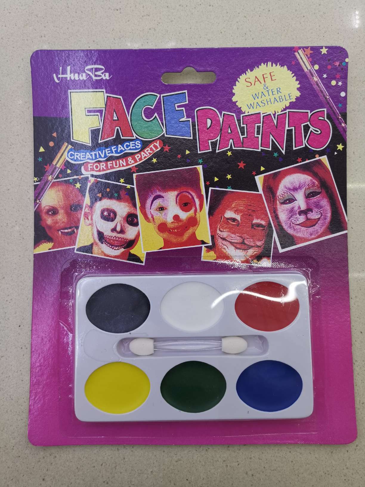 6色脸彩椭圆形人体彩绘油性颜料安全无毒图