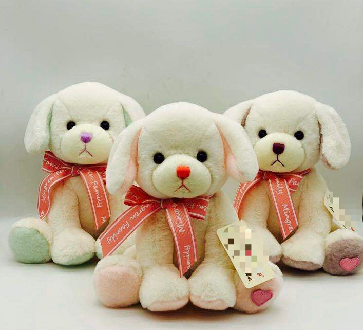 Direct sales of high-quality plush toys such as bow tie embroidered heart dog and dreamy plush toys from the manufacturer