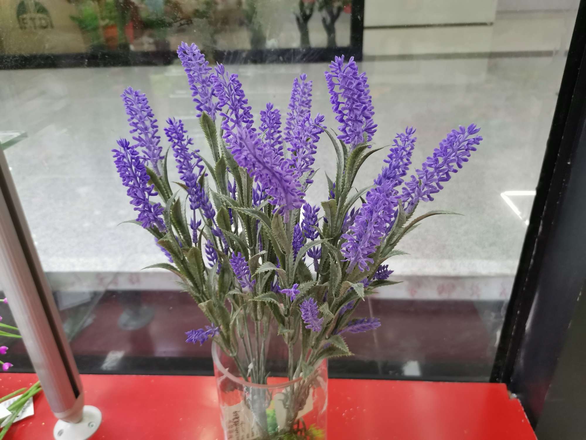 Simulated 7-head lavender green plant and aquatic plant engineering flowers