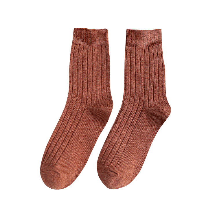 袜子女潮流纯色日系ins秋冬季堆堆袜韩版糖果时尚中筒袜保暖棉袜