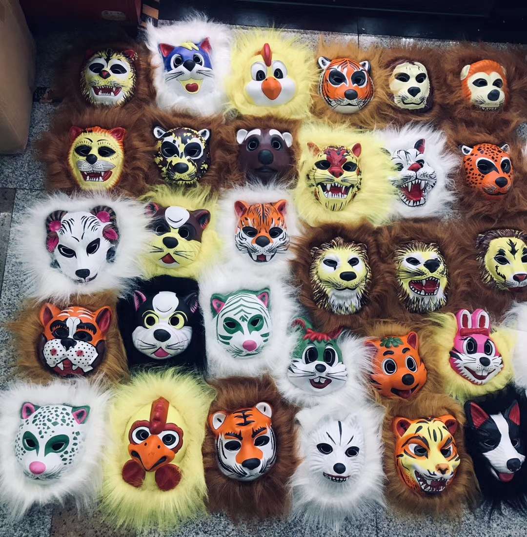 带毛动物面具EVA多款混款动物面具细节图