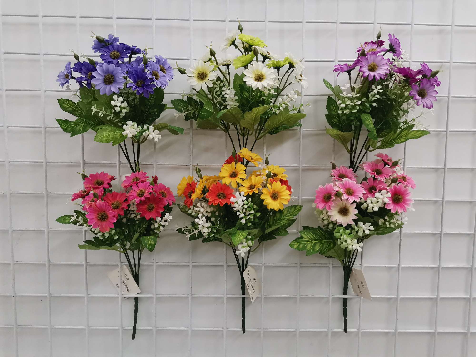 016#-021, 5 spring-colored lucky chrysanthemums