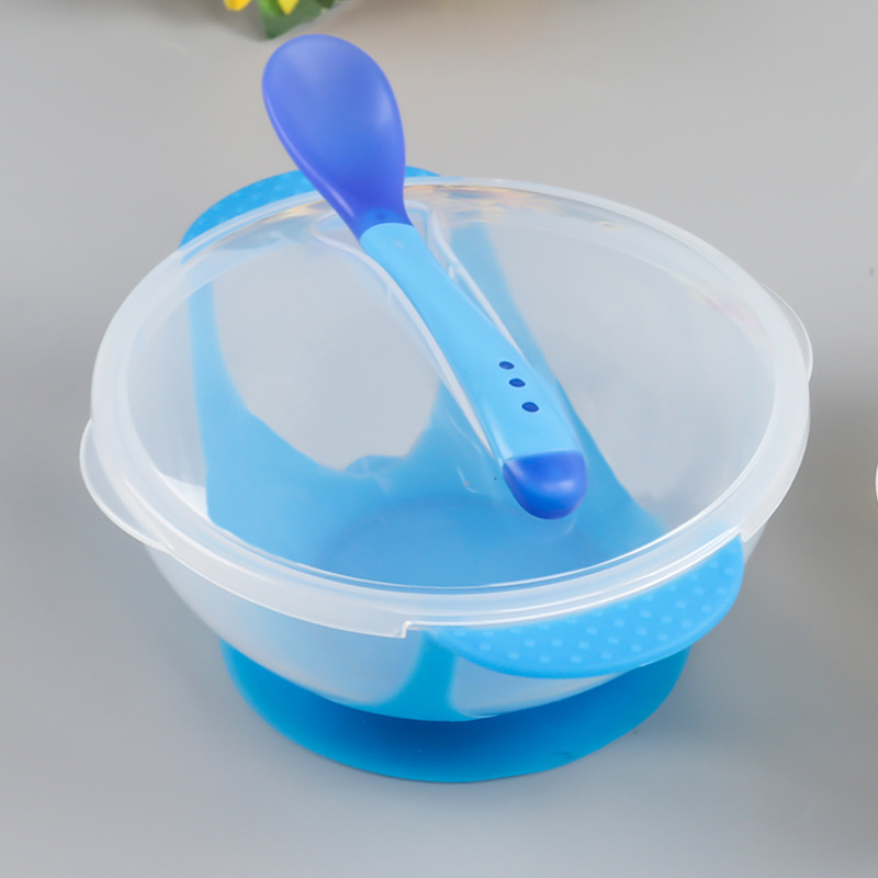 宝宝辅食吸盘碗带感温勺碗产品图