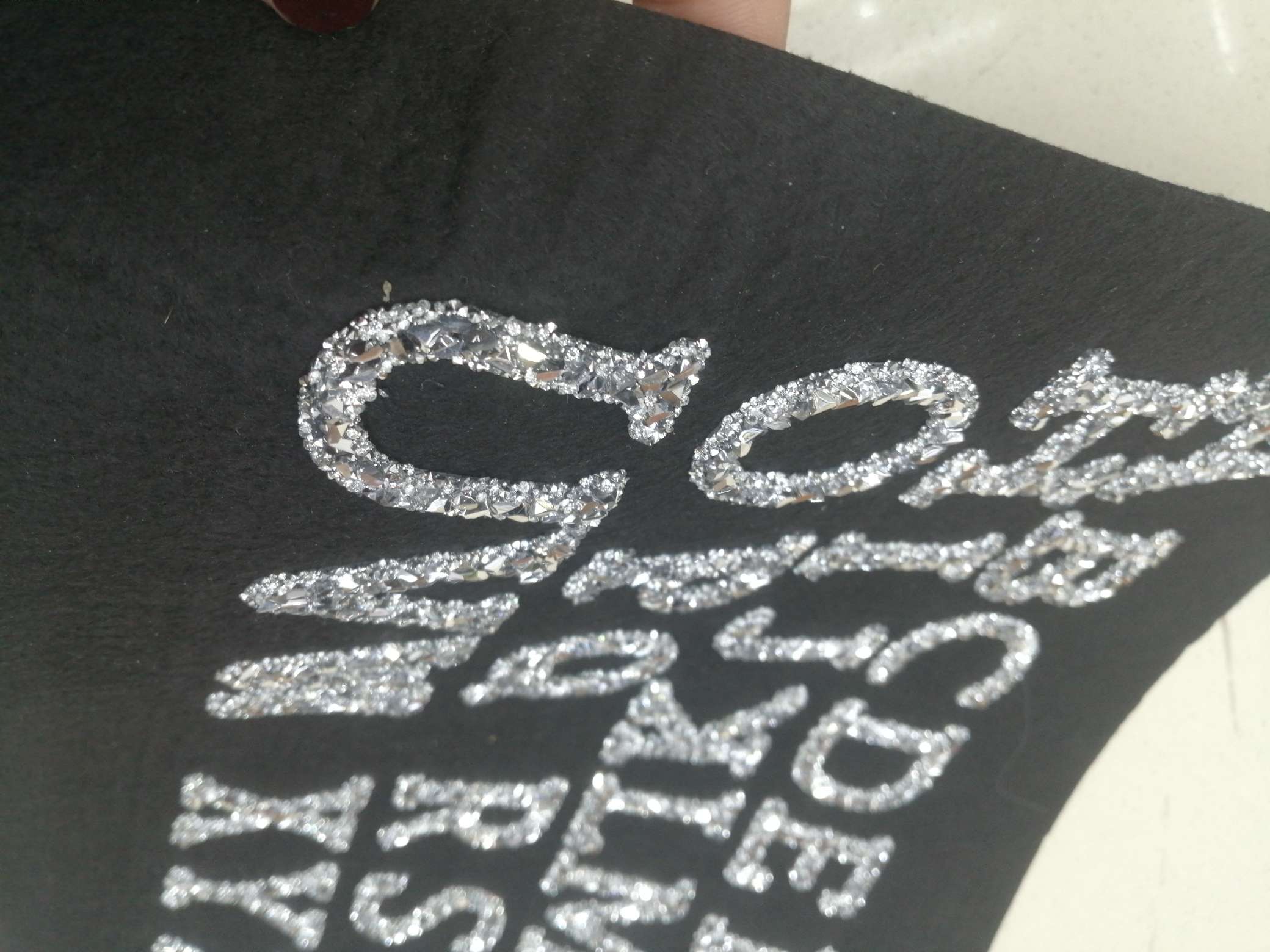 Three-Dimensional Letters, Hot Drawings, Rhinestones Specification drawing