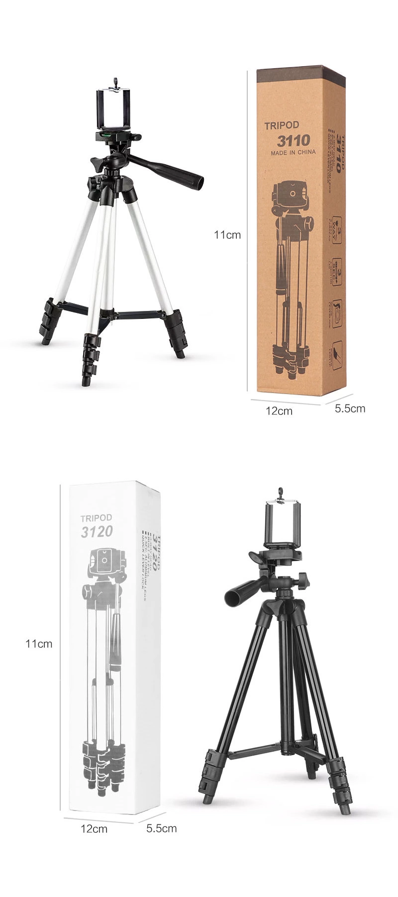 热卖爆款3110三脚架数码相机三角架支架手机主播三脚架摄影三脚架详情图7