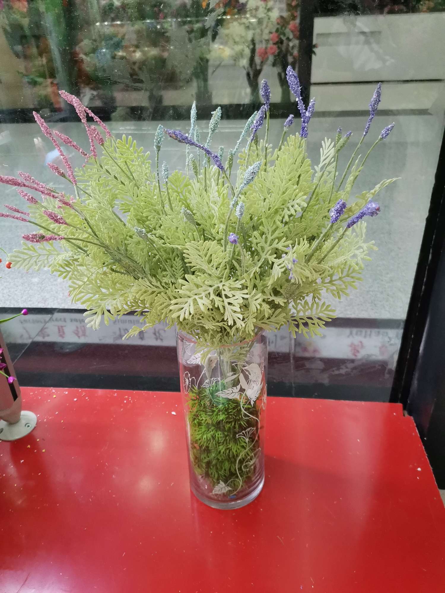 New-style simulated lavender 5-head eucalyptus branch foam simulated green plant and aquatic plant engineering flowers detail image 4