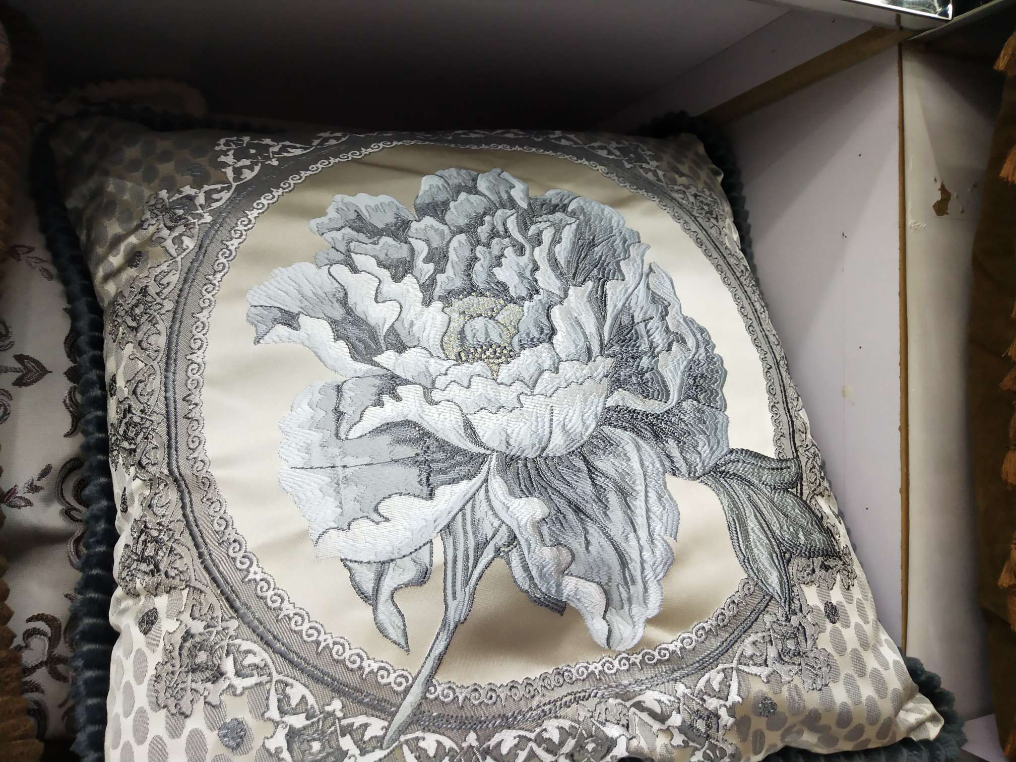 Embroidered Throw Pillow Cushion