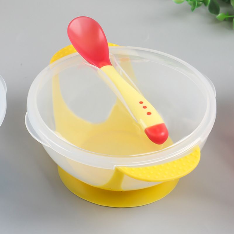 宝宝辅食吸盘碗带感温勺碗细节图