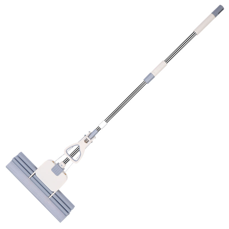 Household bathroom and kitchen super absorbent, stain-removing, large cotton head, no need for hand washing, dry and wet dual-purpose rubber cotton stainless steel mop Specification image