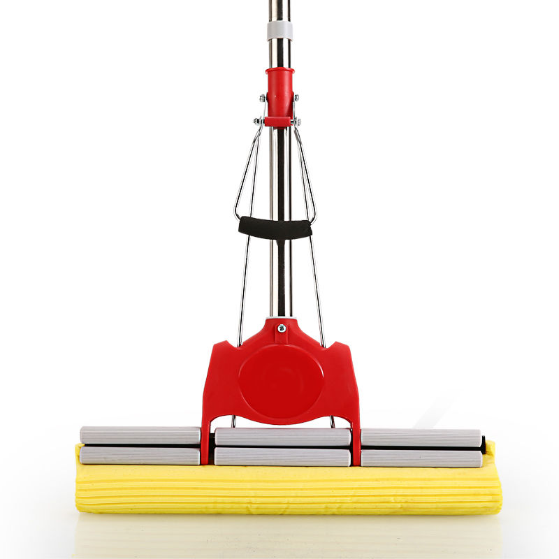 Sponge mop, hand washable dry and wet dual-purpose roller cotton mop, large household floor mop, cotton absorbent mop Specification image