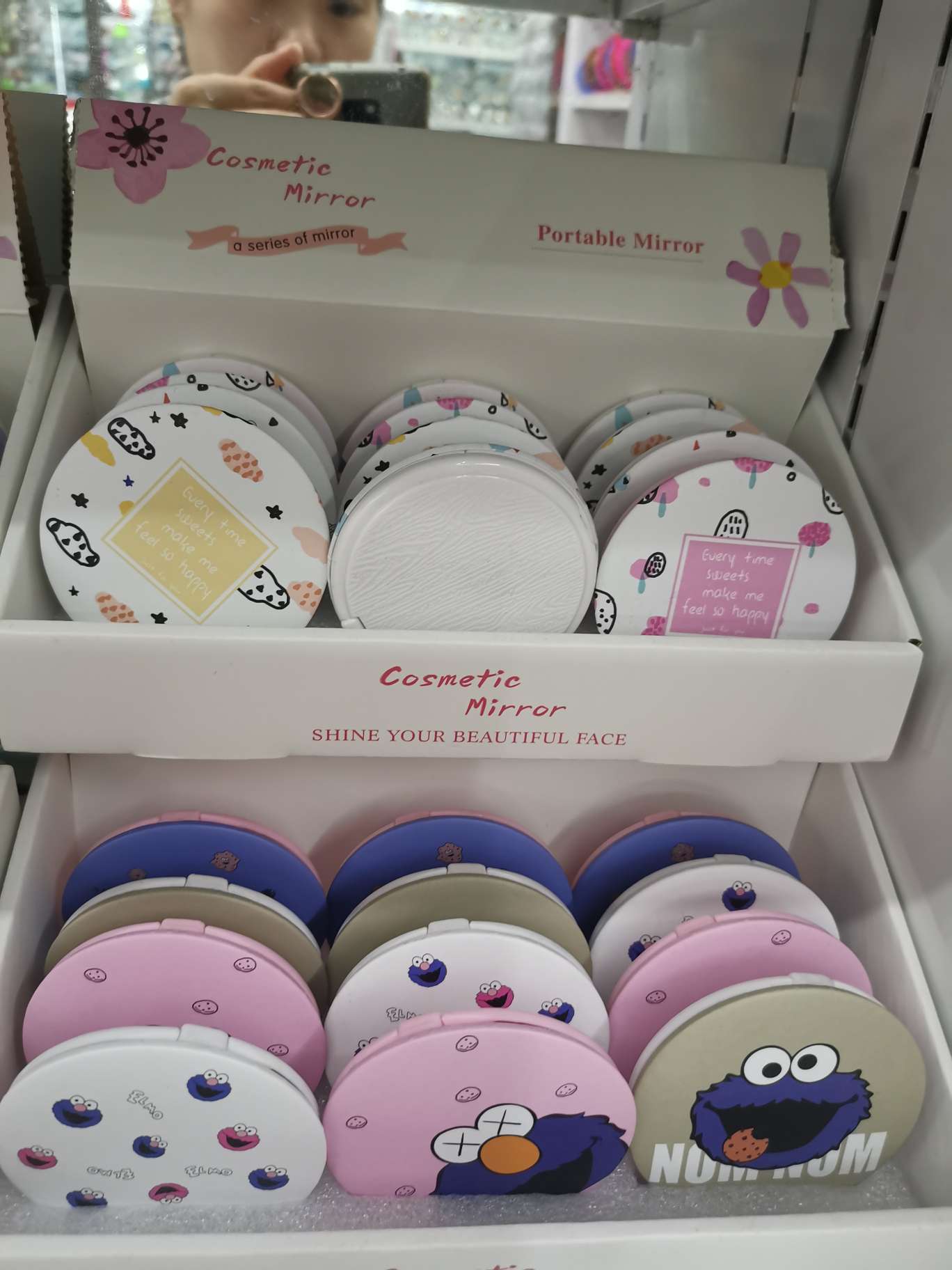 化妆镜，双面镜白底实物图