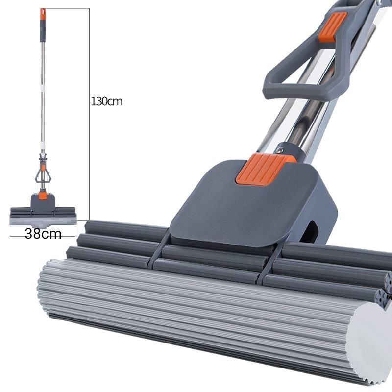 Yujie sponge mop, a household lazy person's one-mop clean, water-absorbing rubber cotton roller mop head, large-sized dry and wet dual-purpose mop Item Picture