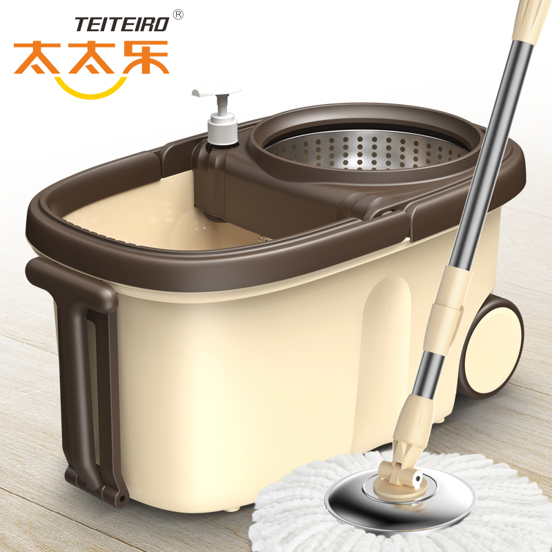 正品太太乐拖把 5个头大号旋转拖把桶甩干脱水好神拖吸水拖布墩布详情图2