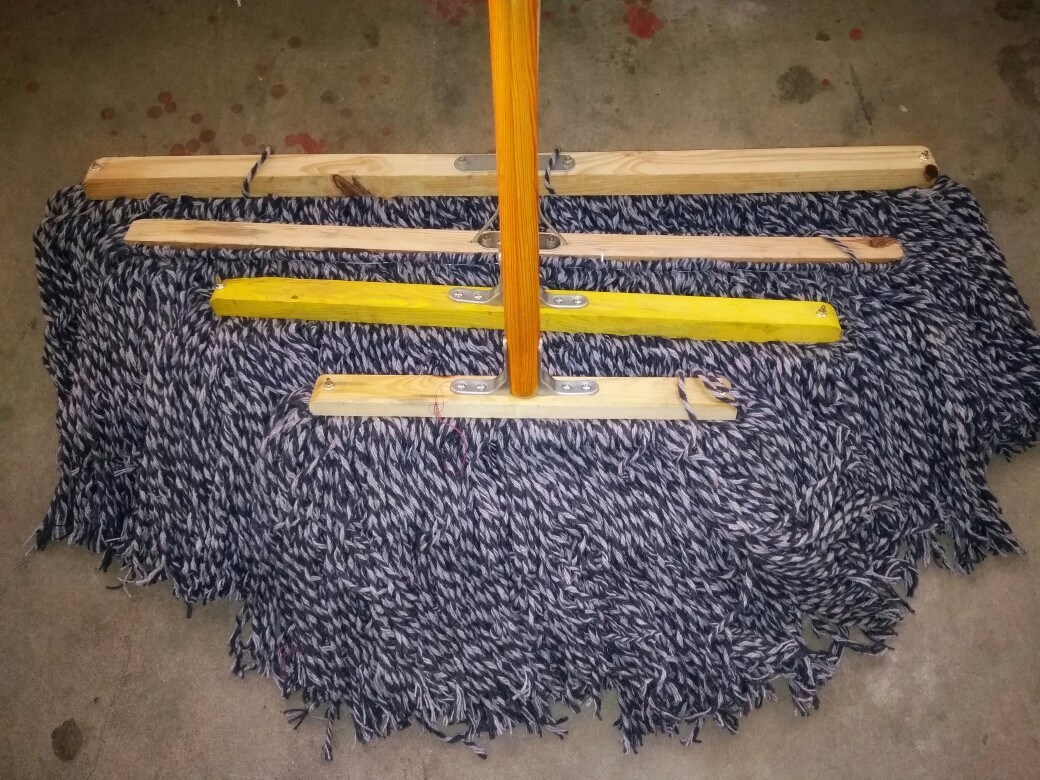 Solid wood handle mop, old-fashioned cotton thread dust pusher, wide head water-absorbing wooden handle, enlarged wood width /6 undefined