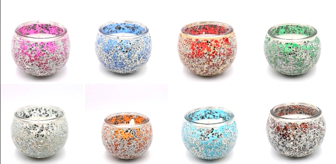Scented candles in colored glasses thumbnail
