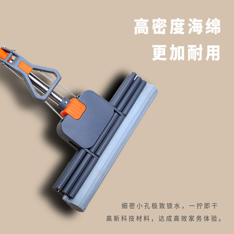Hand-wash large, lazy person's one-mop, clean wooden floor, rubber cotton mop, household sponge mop, bathroom water absorption, squeeze water, no need detail image 17