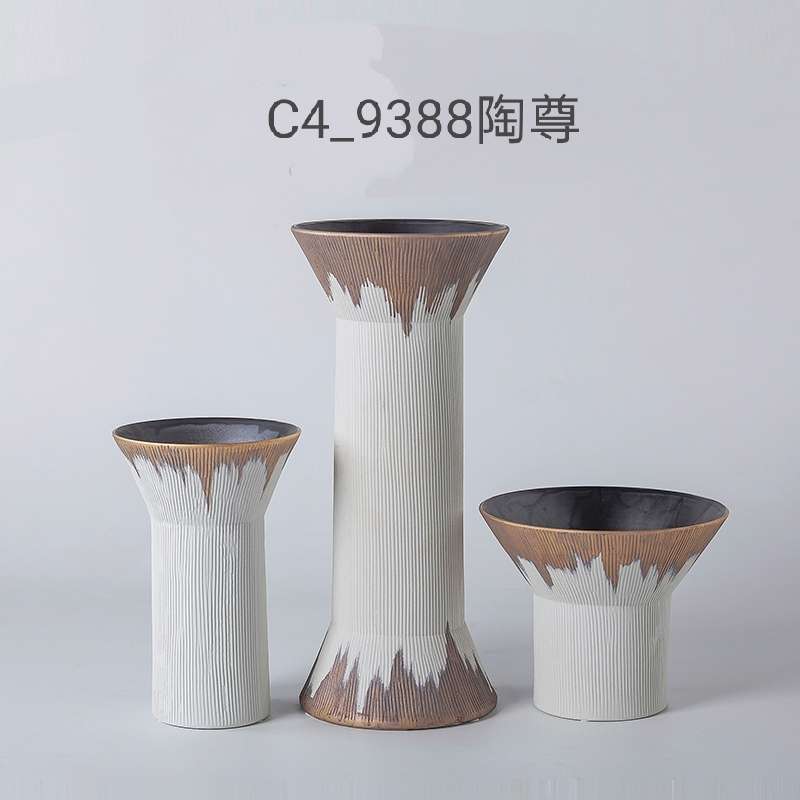 景德镇现代简约手工陶瓷花瓶摆件 欧式家居装饰品