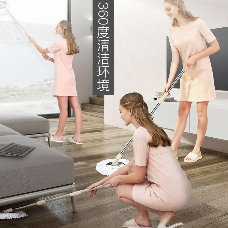 正品太太乐拖把 5个头大号旋转拖把桶甩干脱水好神拖吸水拖布墩布细节图