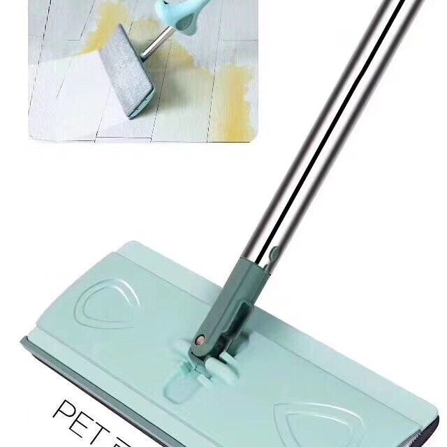 Hand-free flat mop, 42CM long, with scraper, rotating mop, suitable for both dry and wet use at home, tile, floor, wood board, lazy person undefined