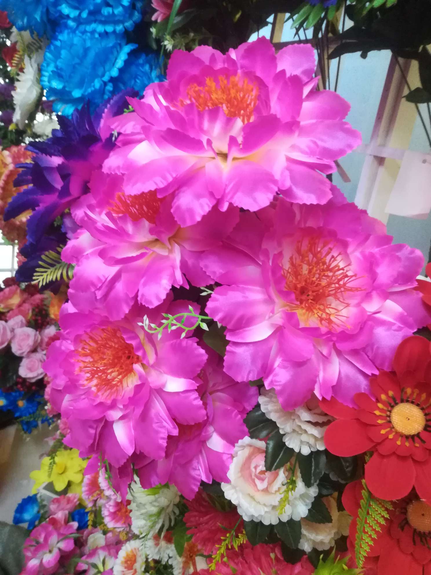 Seven peony heart flowers