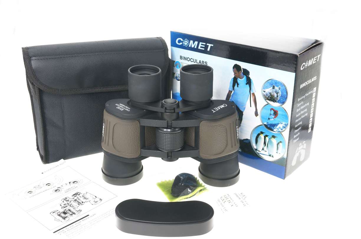 Manufacturer sells 8X40 brown semi-round leather outdoor travel hand-held high-definition telescope eyepiece full figure