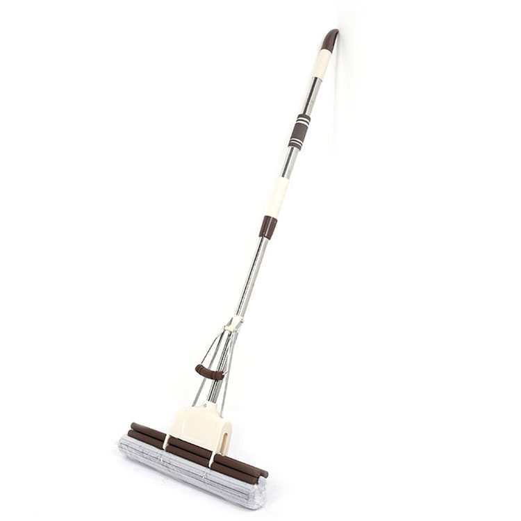 Household bathroom and kitchen super absorbent, stain-removing, large cotton head, no need for hand washing, dry and wet dual-purpose rubber cotton stainless steel mop Application Scenario