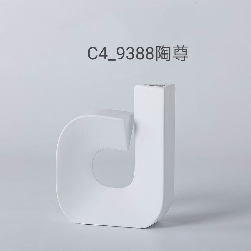 景德镇创意素烧陶瓷花瓶套装摆件新中式客厅白色插花瓶北欧产品图