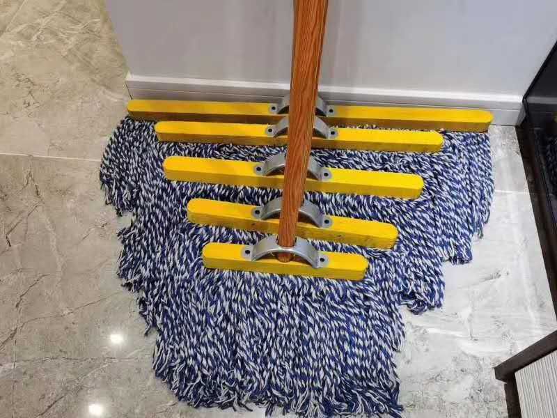 Solid wood handle mop, old-fashioned cotton thread dust pusher, wide head water-absorbing wooden handle, enlarged wood width /6 undefined