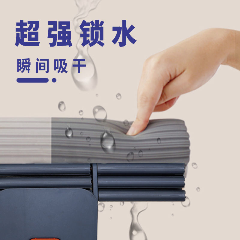 Hand-wash large, lazy person's one-mop, clean wooden floor, rubber cotton mop, household sponge mop, bathroom water absorption, squeeze water, no need detail image 12