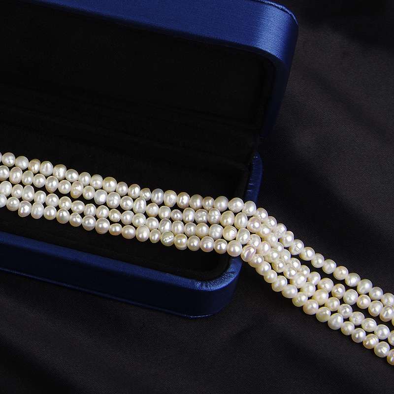4-4.5Mm Punch Round Necklace Natural Freshwater Pearl Semi-Finished Material Diy Accessories Fashion Trend Specification drawing
